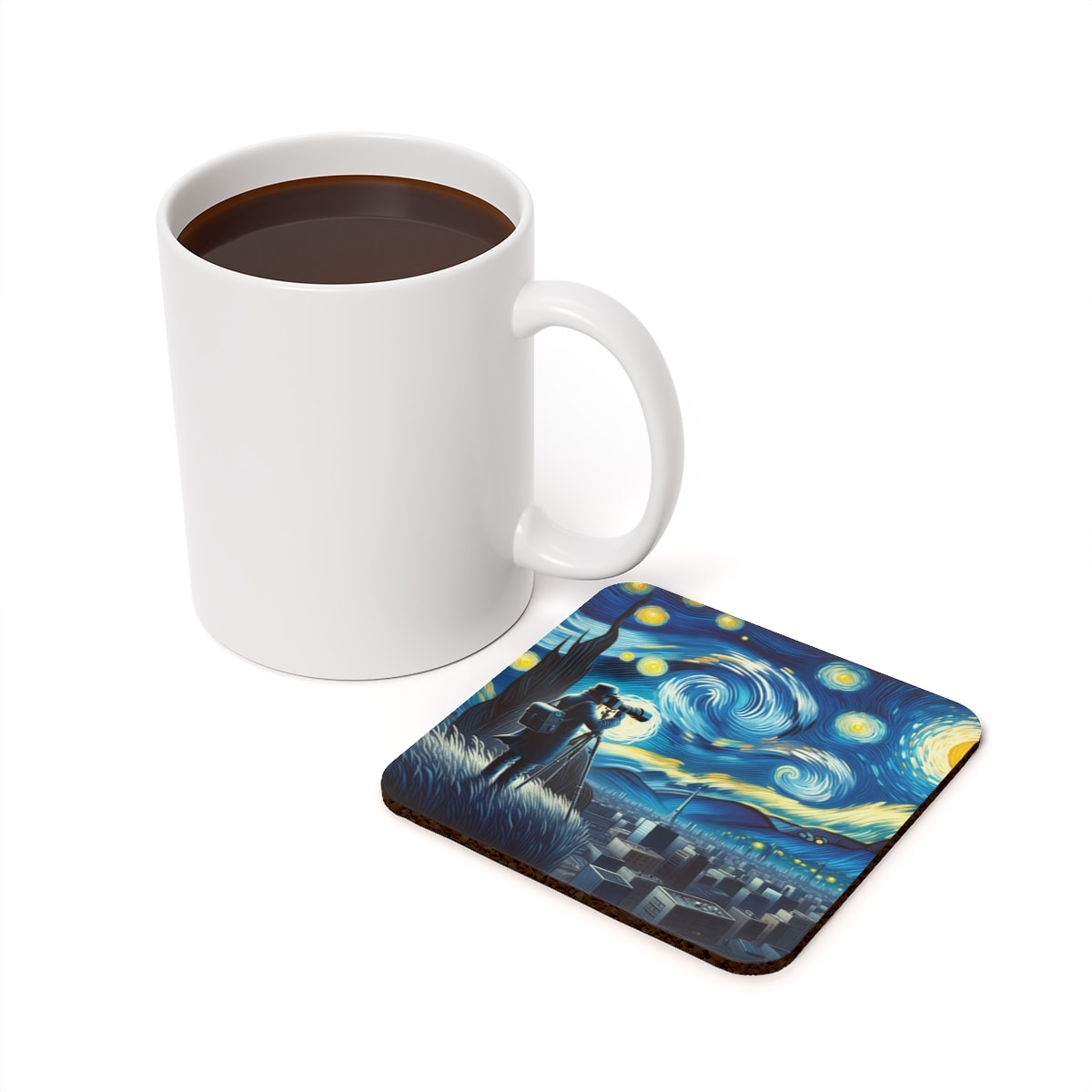 The Starry Night Astrophotographer Cork Back Coaster