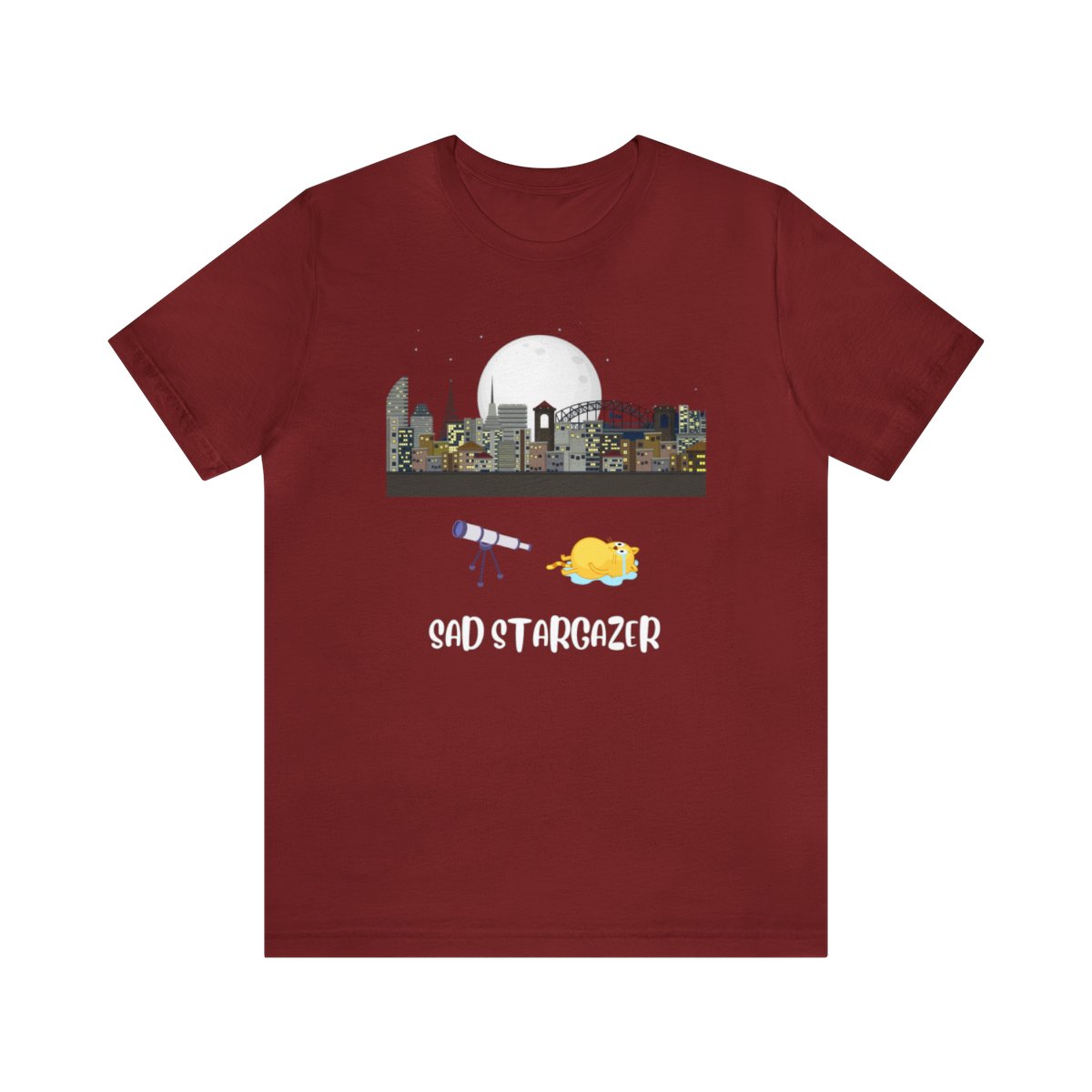 Sad Stargazer in the City Short Sleeve Tee - Image 73