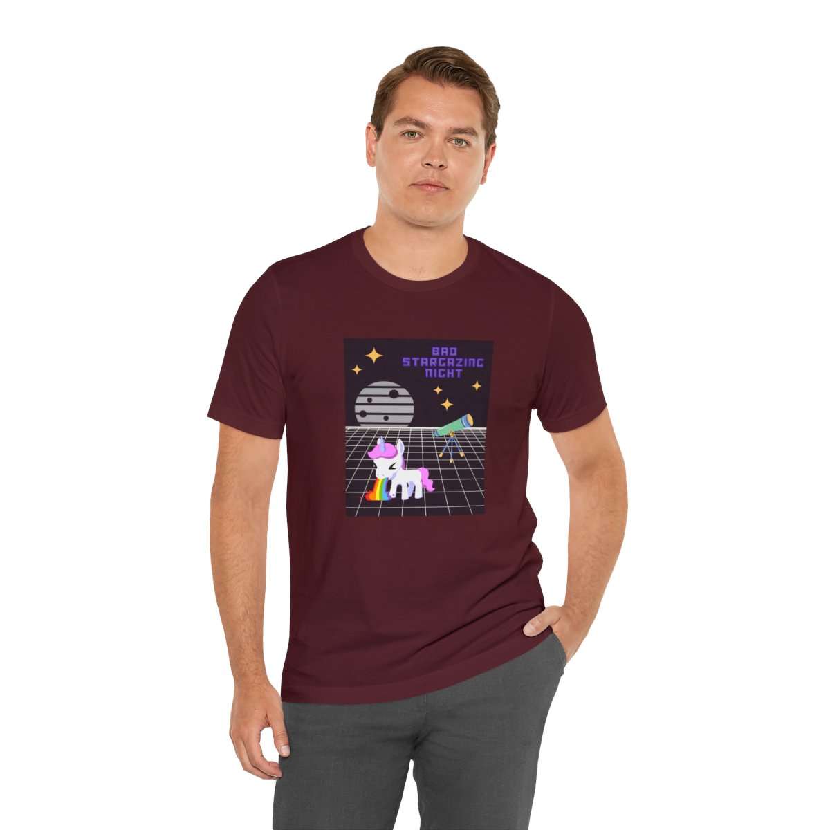 Unicorn Vomit Bad Stargazing Night Short Sleeve Tee - Image 90