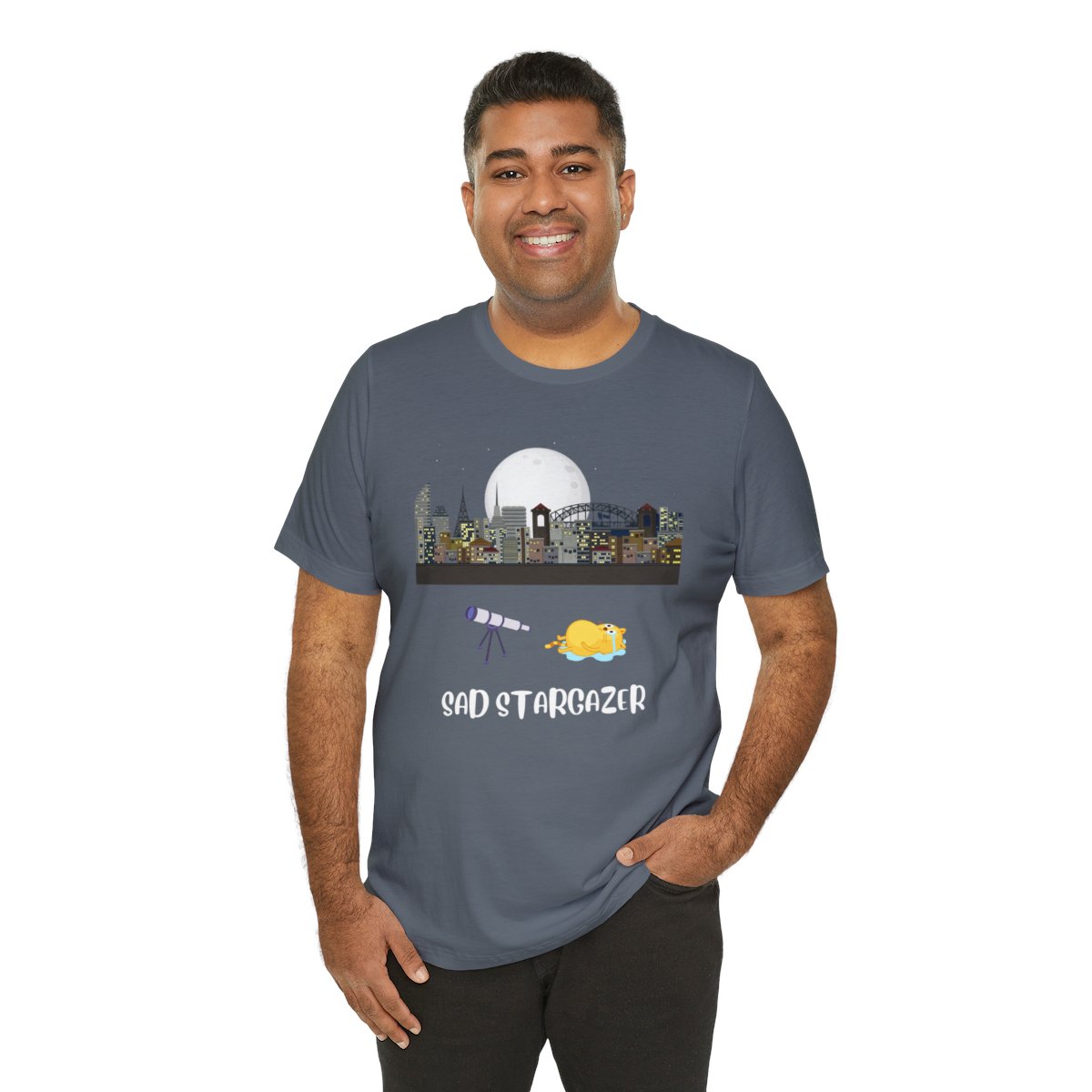 Sad Stargazer in the City Short Sleeve Tee - Image 44