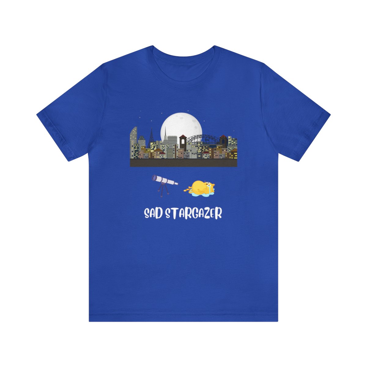 Sad Stargazer in the City Short Sleeve Tee - Image 49
