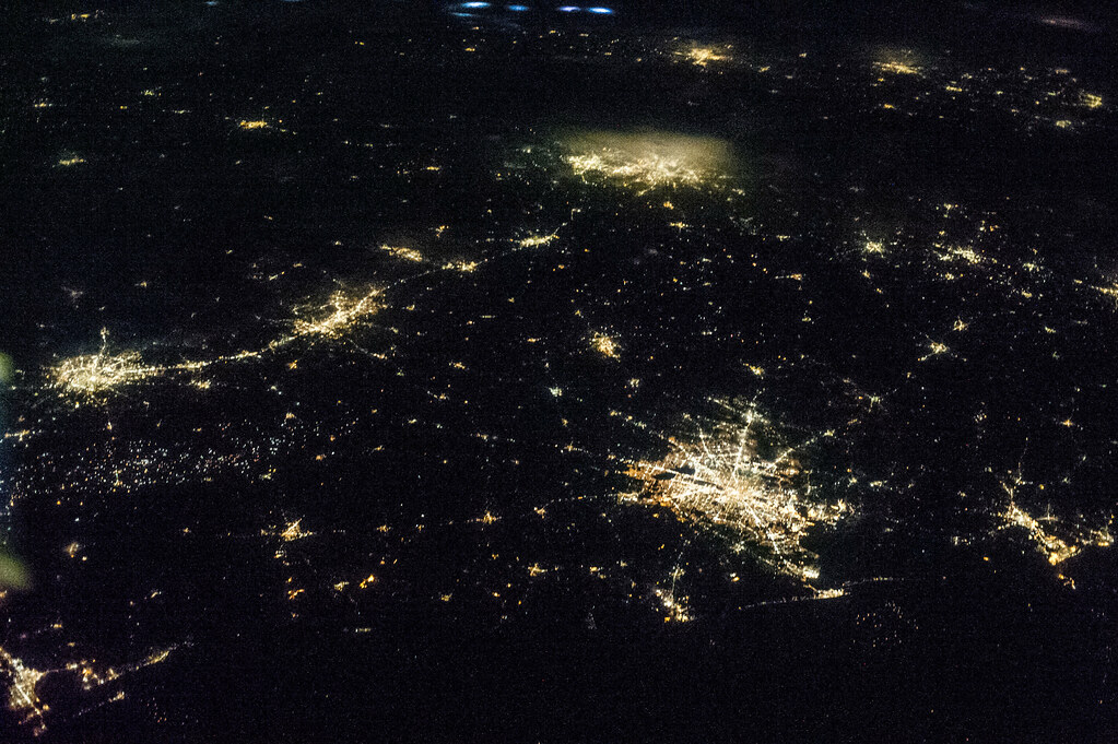 Eastern Texas at Night (NASA, International Space Station, 06/17/13)