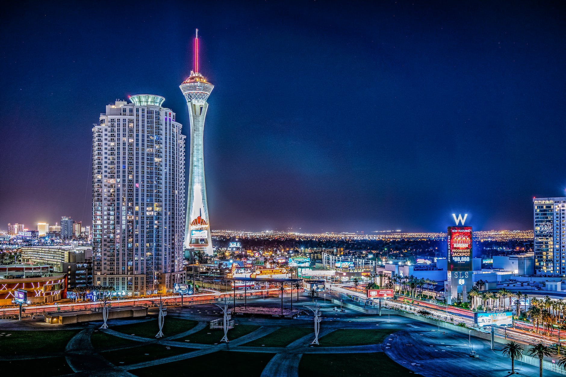 view of metropolitan area at night