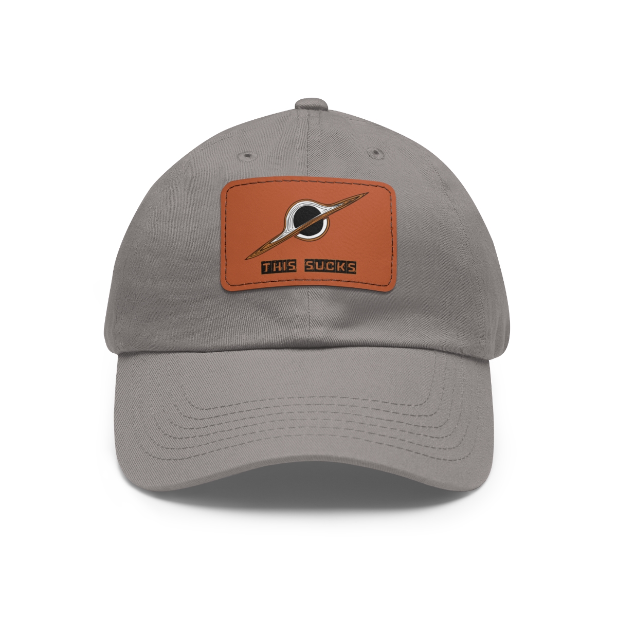 This Sucks Black Hole Dad Hat with Leather Patch (Rectangle) - Image 29