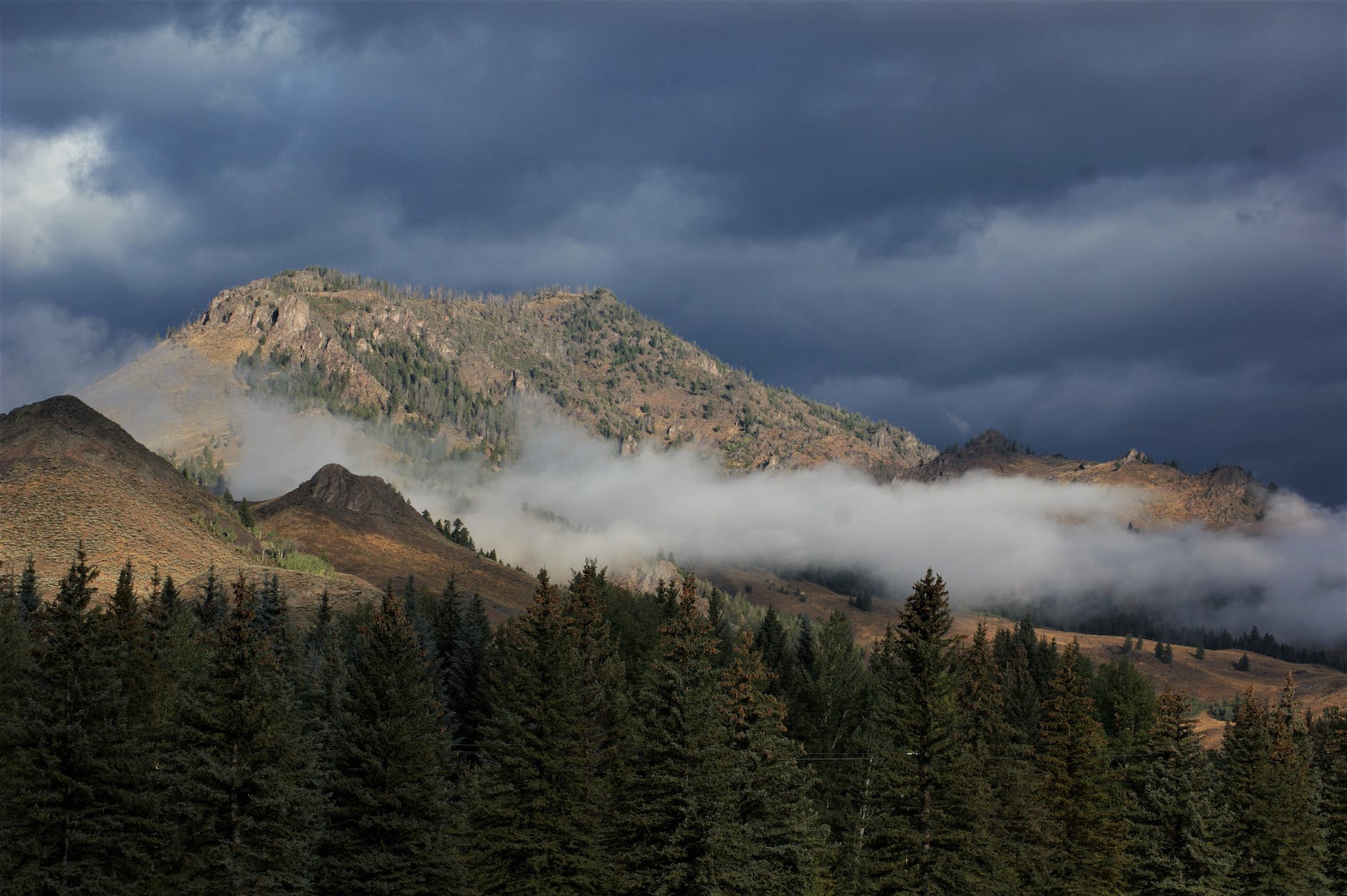 storm over the sawtooth mountains